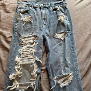 American Eagle Outfitters Blue Boyfriend Distressed Jeans